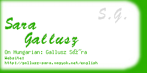 sara gallusz business card